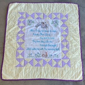 VTG Hand-Quilted and Embroidered Baby Crib Quilt